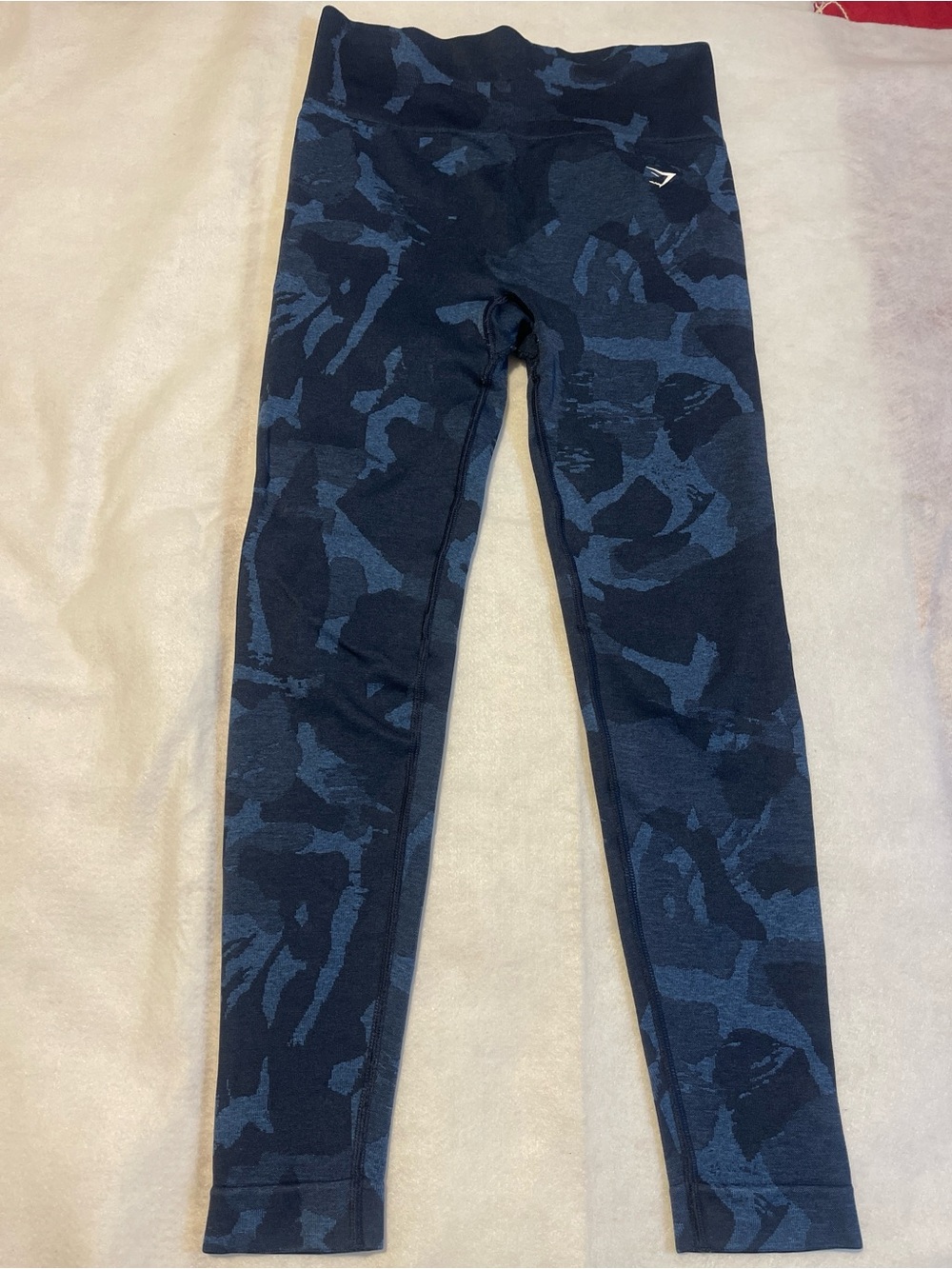 Gymshark Adapt Camo Seamless Scrunch Leggings Blue Black Size S
